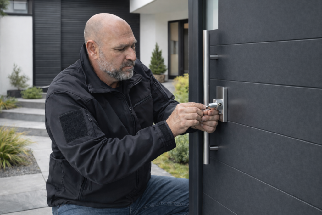 Schlüsseldienst öffnet eine zugefallene Haustür in Wien fachgerecht und ohne Beschädigung